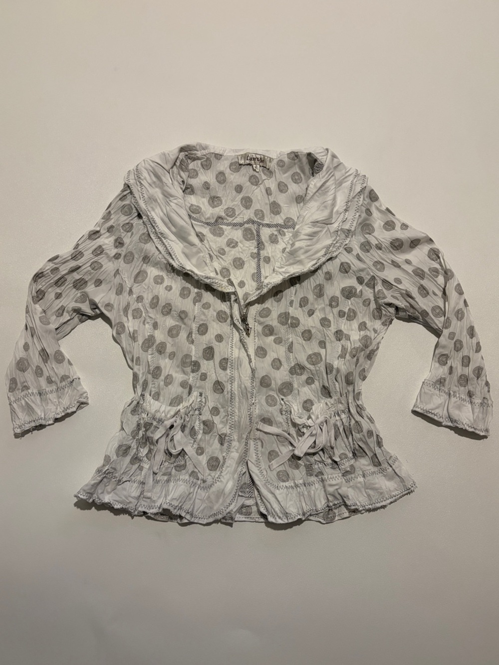 Lan Vie White Polka Dot Lightweight Jacket